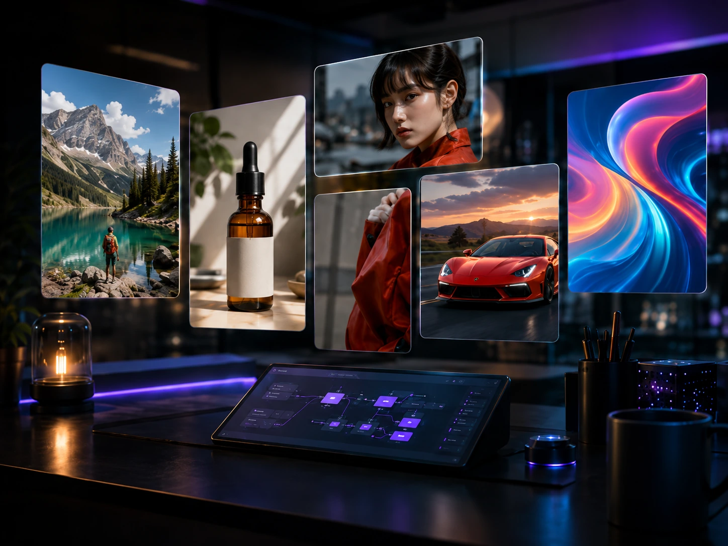 Cognexa Tech AI creative workspace generating campaign visuals