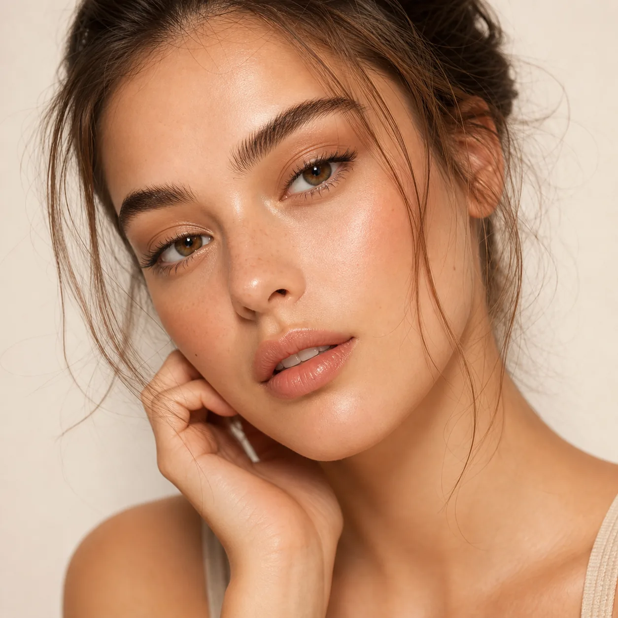 AI-generated editorial beauty portrait